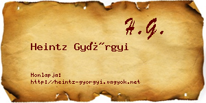 Heintz Györgyi névjegykártya